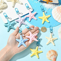 8 шт. подвеска в виде морской звезды из непрозрачной смолы&nbsp;HJEW-YW00267