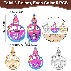 18шт. 3-х цветная подвеска из нержавеющей стали 304&nbsp;STAS-DC0012-34