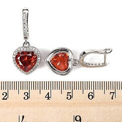 925 серьги-кольца в форме сердца из стерлингового серебра с паве из кубических цирконий&nbsp;EJEW-C150-01B-01