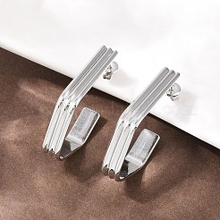 Серьги-гвоздики из нержавеющей стали 304 с многоугольными головками&nbsp;EJEW-P324-12P