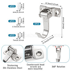 2 комплект крючков-вешалок из нержавеющей стали&nbsp;STAS-HP0001-01B