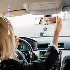 4 шт. стеклянная каплевидная подвеска и украшения из сплава в виде луны&nbsp;HJEW-DC00104