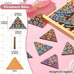 24шт 4 цвета подвески из натуральной липы с принтом&nbsp;WOOD-CJ0001-93