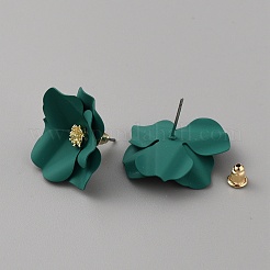 Серьги-гвоздики из сплава 3d с цветком&nbsp;EJEW-WH0016-07B