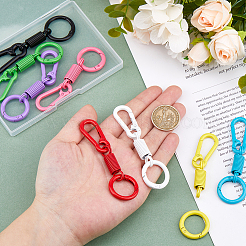 8 шт. 8-х цветные застежки для брелка из цинкового сплава FIND-HS0001-57