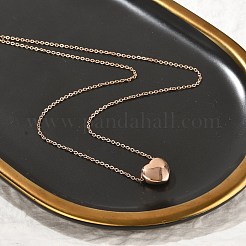 304 нержавеющая сталь кулон в форме сердца ожерелье с цепочкой для женщин&nbsp;NJEW-Z055-03RG