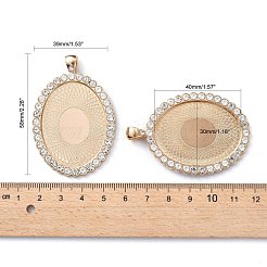Сеттинги кабошон большой кулон овальной сплав горный хрусталь&nbsp;ALRI-T356-01KCG