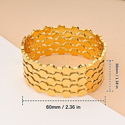 Плоские круглые браслеты из нержавеющей стали 304 для женщин&nbsp;FS-WGBA974-01