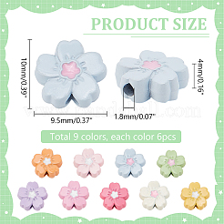 54 шт. 9-х цветные бусины из цинкового сплава&nbsp;FIND-PH0021-56