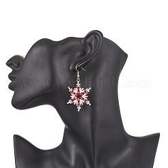 Серьги-подвески в форме снежинок из нержавеющей стали 304&nbsp;EJEW-MZ00537-03