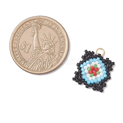 Подвески из стеклянных бусин ручной работы в форме решетки на окна&nbsp;PALLOY-MZ00929