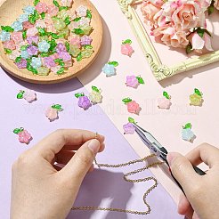 60шт 6 цвета стеклянные подвески&nbsp;PALLOY-CJ00062