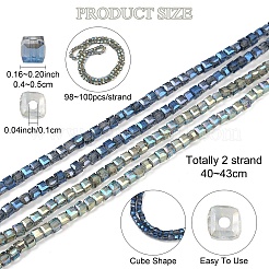 2 нить гальваника стеклянные бусины нити&nbsp;EGLA-YW0001-85A