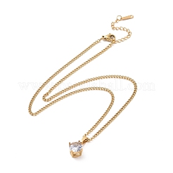 Ожерелье с кулоном из прозрачного кубического циркония&nbsp;NJEW-A004-28G