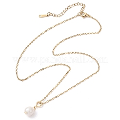 Ожерелья с подвесками из натурального пресноводного жемчуга круглой формы&nbsp;X-NJEW-JN05137