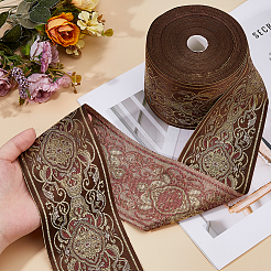 6.25 ярд винтажной жаккардовой полиэстеровой ленты с цветочным узором&nbsp;OCOR-HS0001-11A