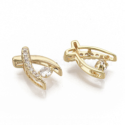 Латунные микропаве прозрачные кубические циркониевые подвески&nbsp;ZIRC-T011-19G-NF