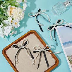 4 шт. пластиковая имитация жемчуга и ленточный бант-подвеска украшения&nbsp;DIY-HY0002-10A