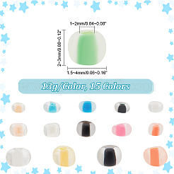 6870 шт. 15 вида прозрачных стеклянных бусин&nbsp;SEED-PH0001-79