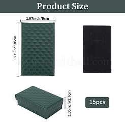 15 шт. Картонные шкатулки для украшений с ромбовидной текстурой&nbsp;CBOX-DJ0001-03B