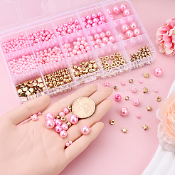 Наборы для самостоятельного изготовления эластичных браслетов из стеклянного жемчуга и пластиковых бусин ccb&nbsp;DIY-YW0012-83