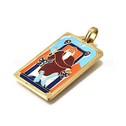 Эмалевые подвески из нержавеющей стали 304 таро&nbsp;STAS-M119-07Q-G