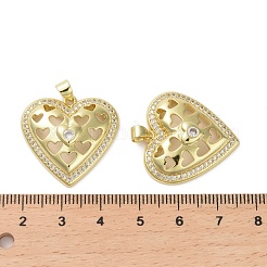 Латунные микропаве прозрачные подвески с фианитом&nbsp;KK-H466-08G-02