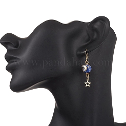 Серьги-подвески из синтетической императорской яшмы&nbsp;EJEW-JE06654-01