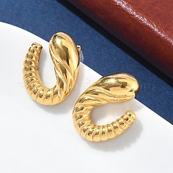 Серьги-гвоздики в форме спирального круассана из нержавеющей стали 304 для женщин&nbsp;EJEW-Z095-01G