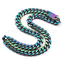 Ионное покрытие (ip) 304 нержавеющая сталь кубинские звенья цепи ожерелья для мужчин&nbsp;NJEW-B116-01RC