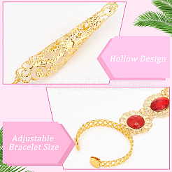 4шт 2-цветный акриловый овальный браслет на всю руку&nbsp;BJEW-AN0001-23