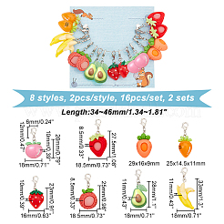 Маркеры петель для кулонов с фруктами и овощами&nbsp;HJEW-AB00306