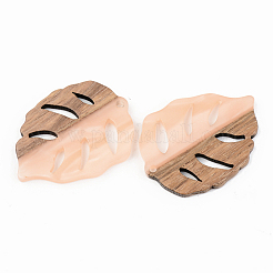 Подвески из непрозрачной смолы и ореха&nbsp;RESI-S389-003A-C02