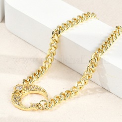 Браслеты с подвесками из латуни с прозрачным кубическим цирконием&nbsp;LS-BJEW-M050-01G-02