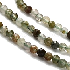 Нити бусин из натурального зеленого рутилированного кварца&nbsp;G-RM2025-A14-3mm-A