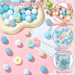 60 шт. 9 вида силиконовых бусин и акриловых бусин&nbsp;SIL-YW0002-35