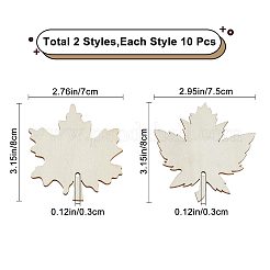 2 набор из 2-х стилей осенней тематики кленовый лист незаконченные вырезанные деревянные украшения&nbsp;WOCR-GF0001-01