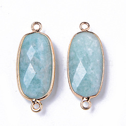 Соединители звеньев натурального амазонита&nbsp;X-G-R472-03H