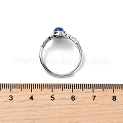 Природные лазурит кольца палец&nbsp;RJEW-A084-03P-08