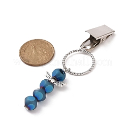 Гальванический съемник зажимов для кредитных карт со стеклянными бусинами&nbsp;HJEW-JM00969