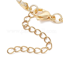 Браслеты из квадратных латунных цепочек со стразами для женщин&nbsp;BJEW-JB12845