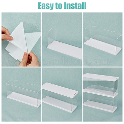 Одноуровневая прямоугольная прозрачная акриловая витрина для минифигурок&nbsp;ODIS-WH0099-08B