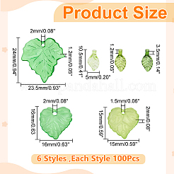 600 шт. 6 стиля прозрачных акриловых подвесок&nbsp;TACR-ME0001-07