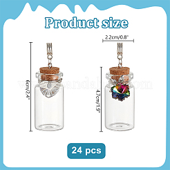 24 шт. 2 стиля старинные посеребренные стеклянные бутылки из сплава европейские подвески-шармы&nbsp;PALLOY-GA0001-15