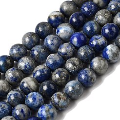 Нитки бусины из натурального ляписа-лазури&nbsp;G-A163-07-6mm