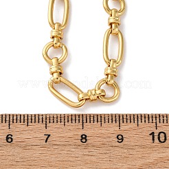 Женские ожерелья из овальной и кольцевой цепи из нержавеющей стали 304 с ионным покрытием (IP)&nbsp;NJEW-D056-02G