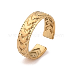 Стрелка 304 нержавеющая сталь открытое манжетное кольцо для женщин&nbsp;LS-RJEW-M049-01G-06