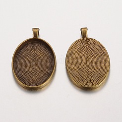 Овальные сеттинги тибетский стиль сплава кулон кабошон PALLOY-K109-38AB-NR