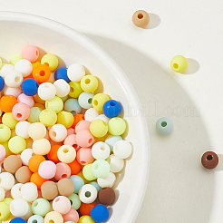 1200 шт. двухцветные матовые непрозрачные акриловые бусины&nbsp;OACR-PA0001-13