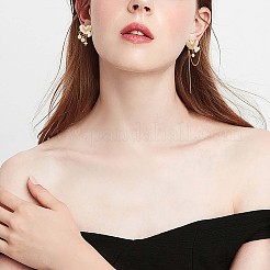 Сердце из прозрачного кубического циркония с асимметричными серьгами в виде луны и звезды&nbsp;JE968A